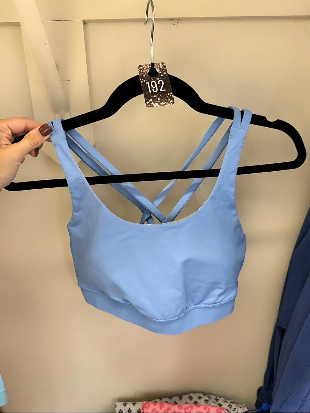 192- lululemon Energy Bra Long Line Blue Sports Bra